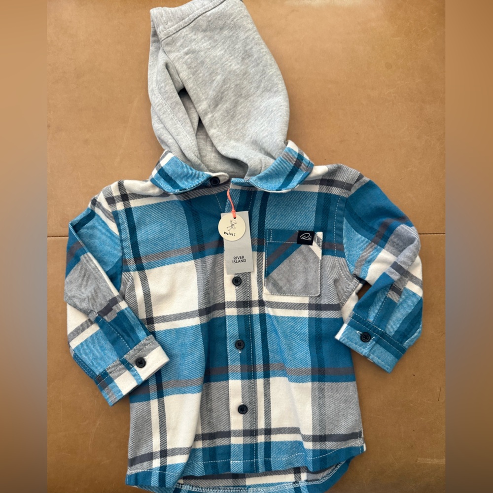 💙$5 FLASH SALE💙 River Island Mini Shacket Hoodie 9-12M NwT